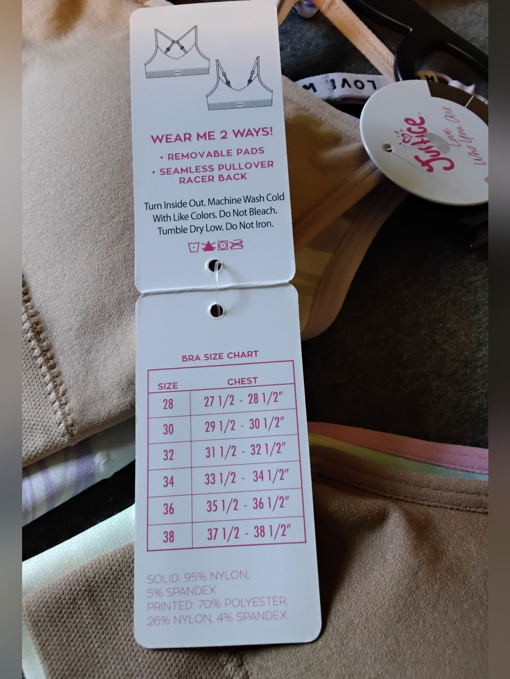 Justice Girls Training Bra Bundle Size 30 NWT Seamless Racerback 2-Pack - Picture 4 of 4